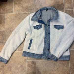 Target Wild Fable Trendy Denim Teddy Sherpa Jacket